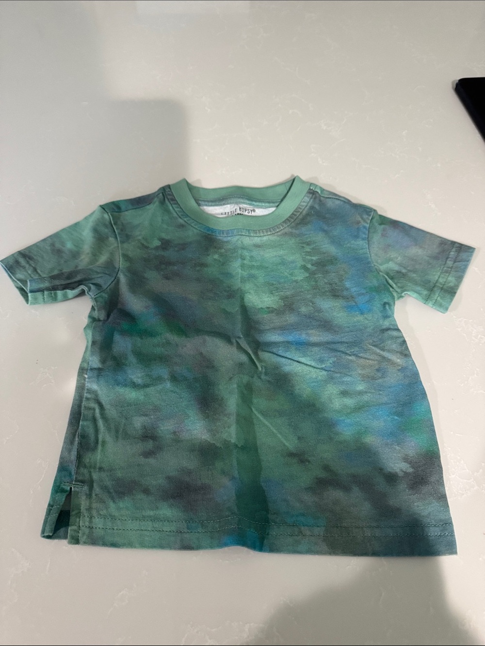Little Bipsy Green & Blue Tie-Dye Short Sleeve Tee